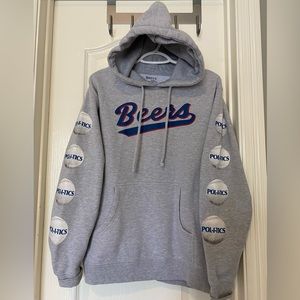 Beers and Politics Hoodie Men’s Size Small